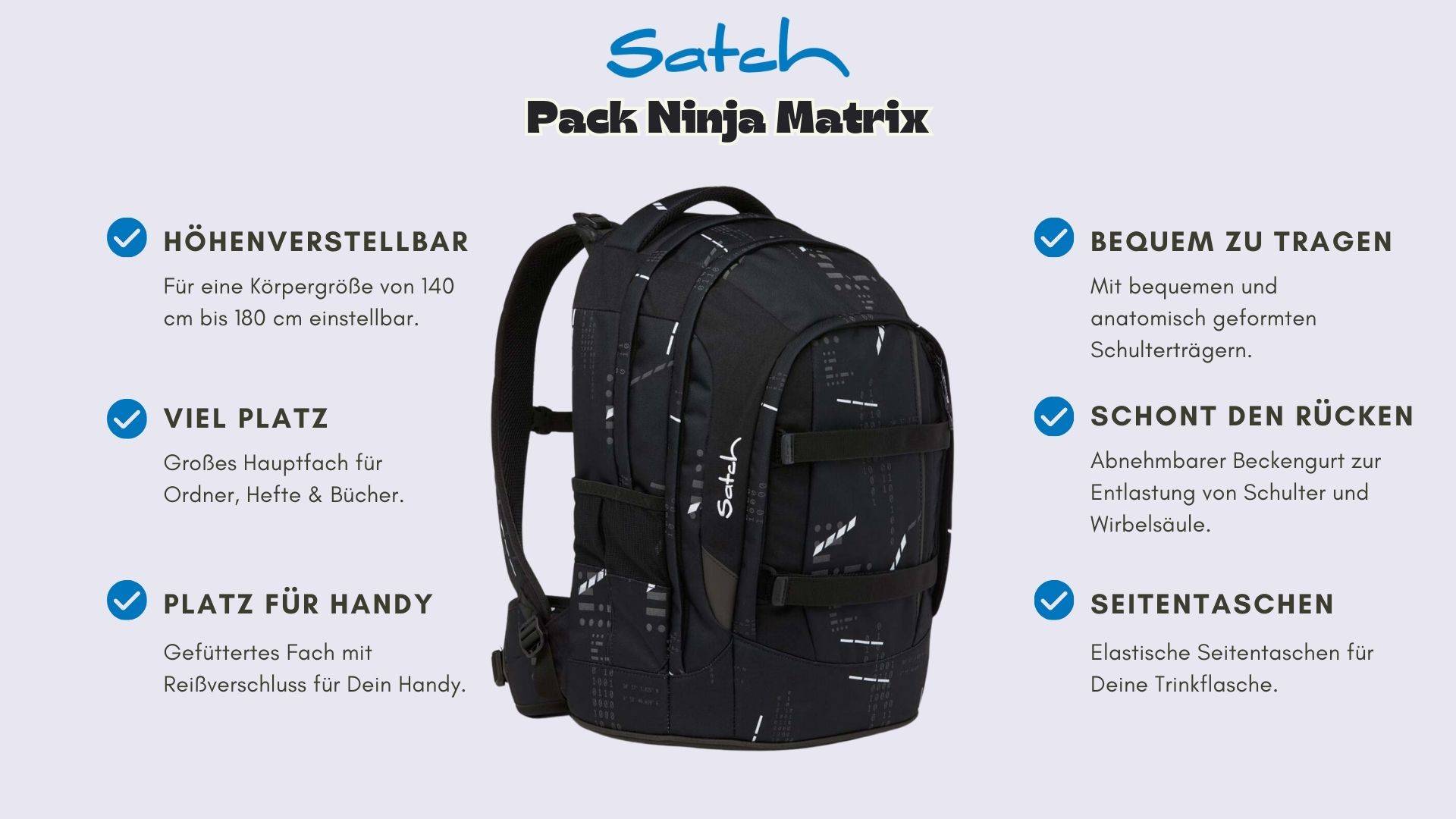 Satch Pack Schulrucksack Ninja Matrix