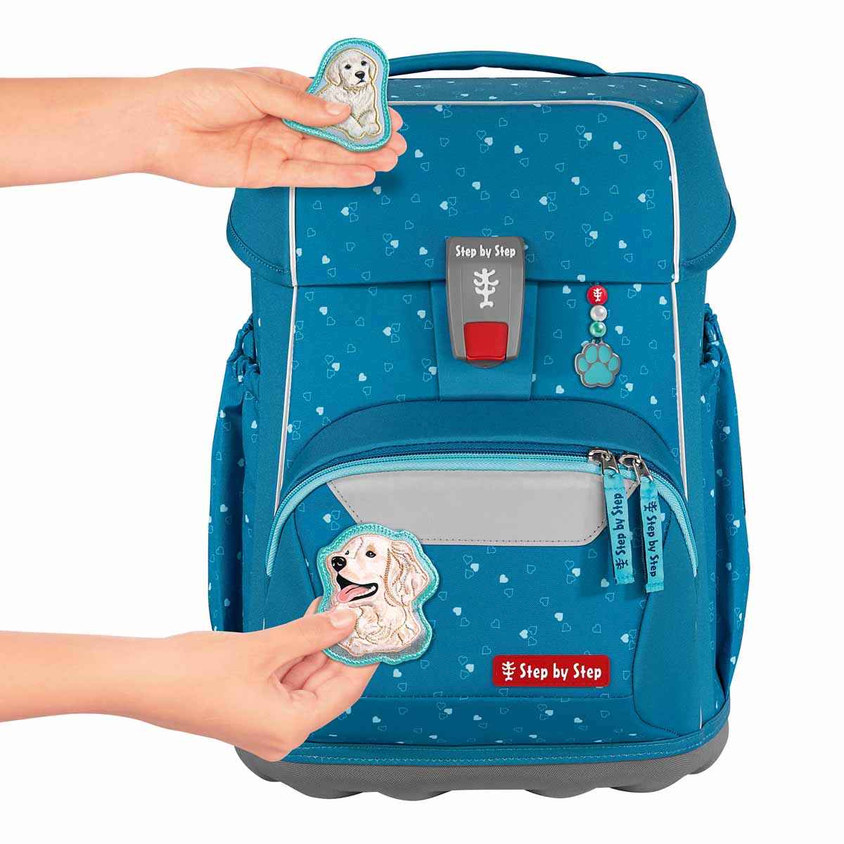 Step by Step Basis Schulranzenset 4tlg. Blue Hearts