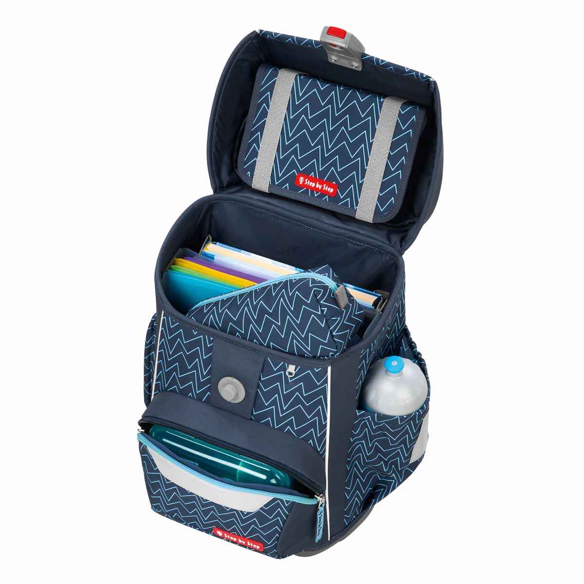 Step by Step Basis Schulranzenset 4tlg. Blue Lines