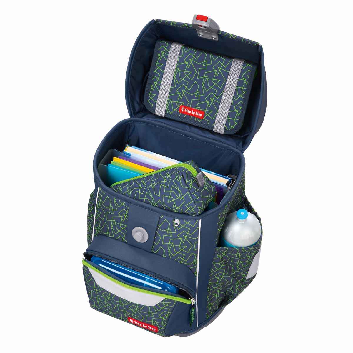 Step by Step Basis Schulranzenset 4tlg. Green Geometric