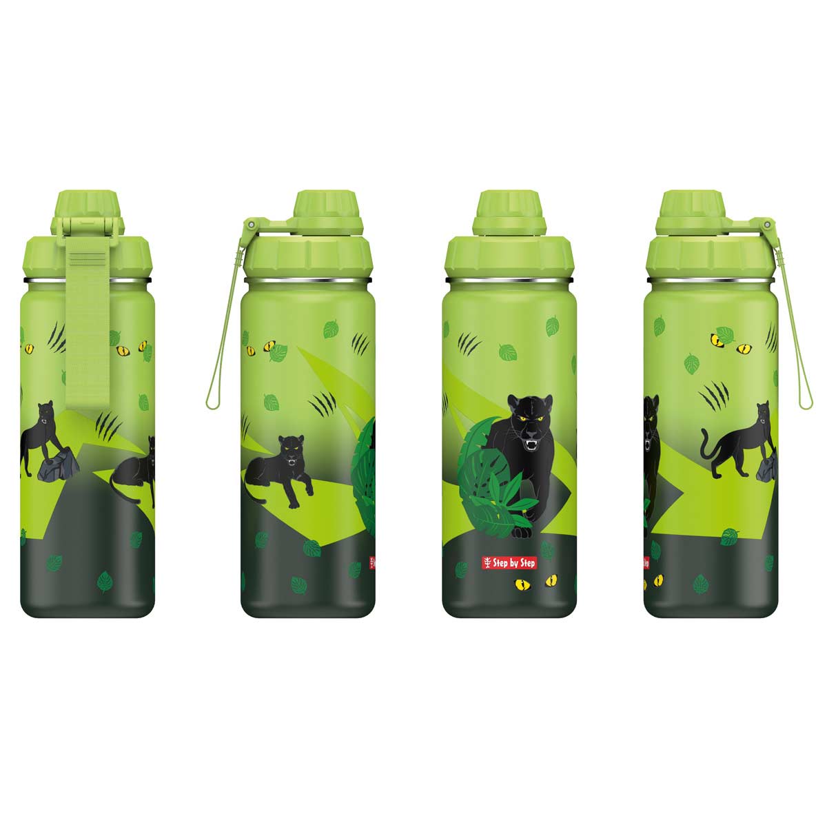 Step by Step Edelstahl Trinkflasche Black Cat