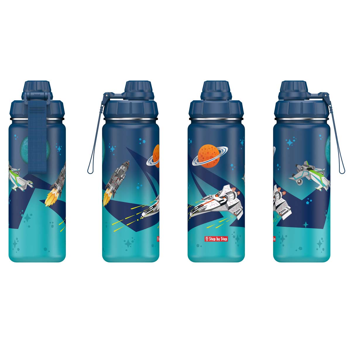 Step by Step Edelstahl Trinkflasche Starship