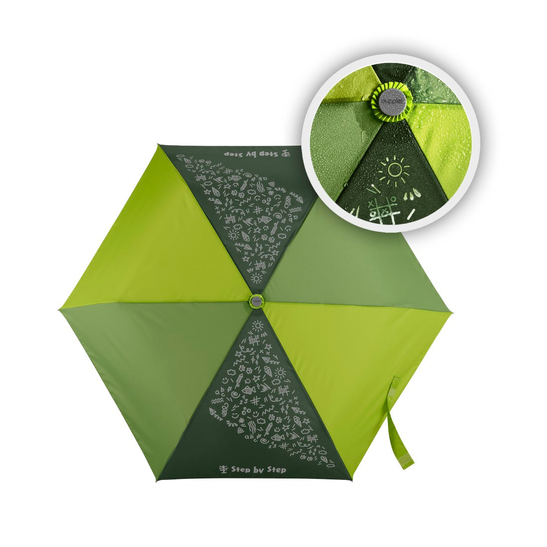 Step by Step Kinder Regenschirm Green mit Magic Rain Effekt
