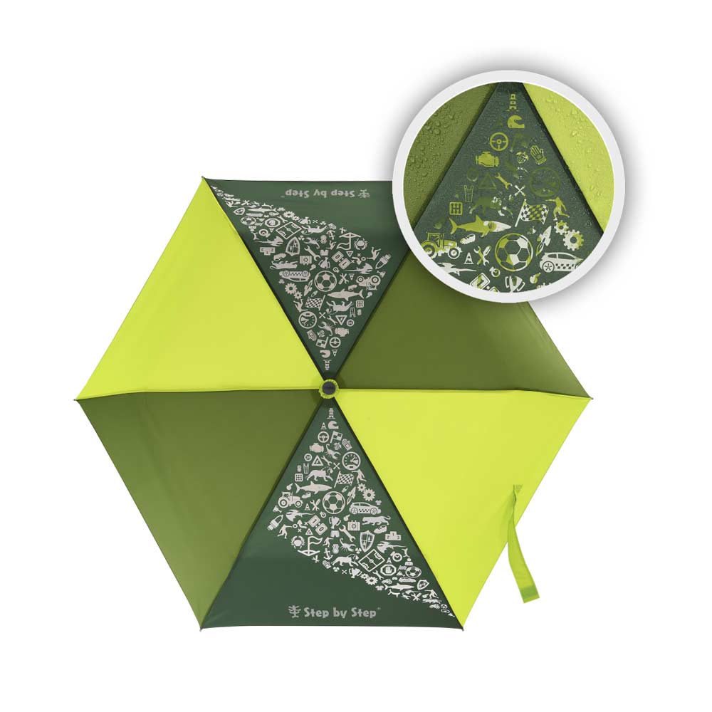 Step by Step Kinder Regenschirm Lime mit Magic Rain Effekt