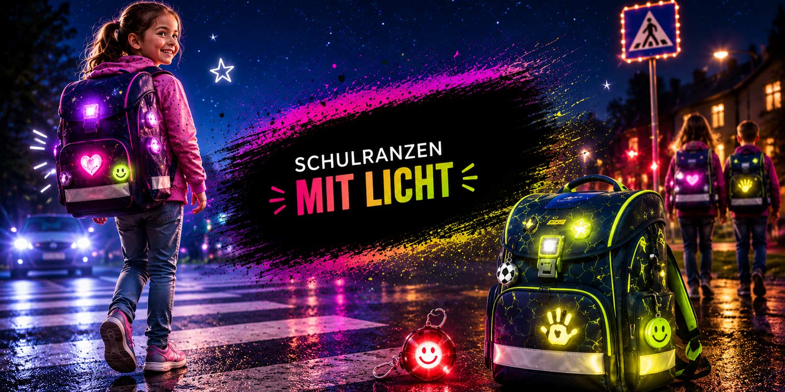 Schulranzen mit Licht