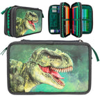 3-fach Federmäppchen Dino World mit 3D-Effekt