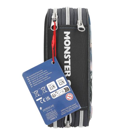 3-fach Federmäppchen LED Monster Cars Polizeiauto