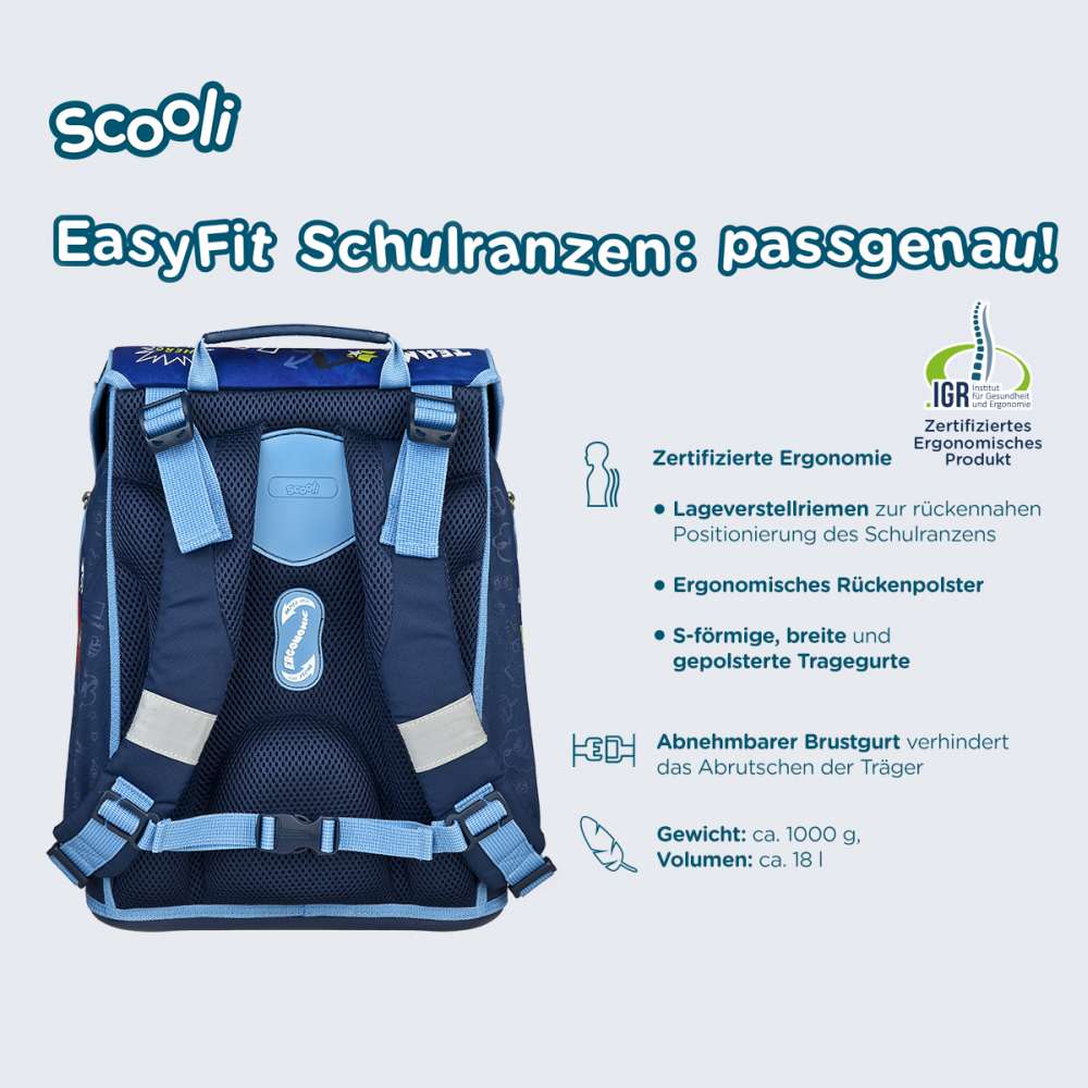 Scooli EasyFit Schulranzen Set 5tlg. Marvel Avengers