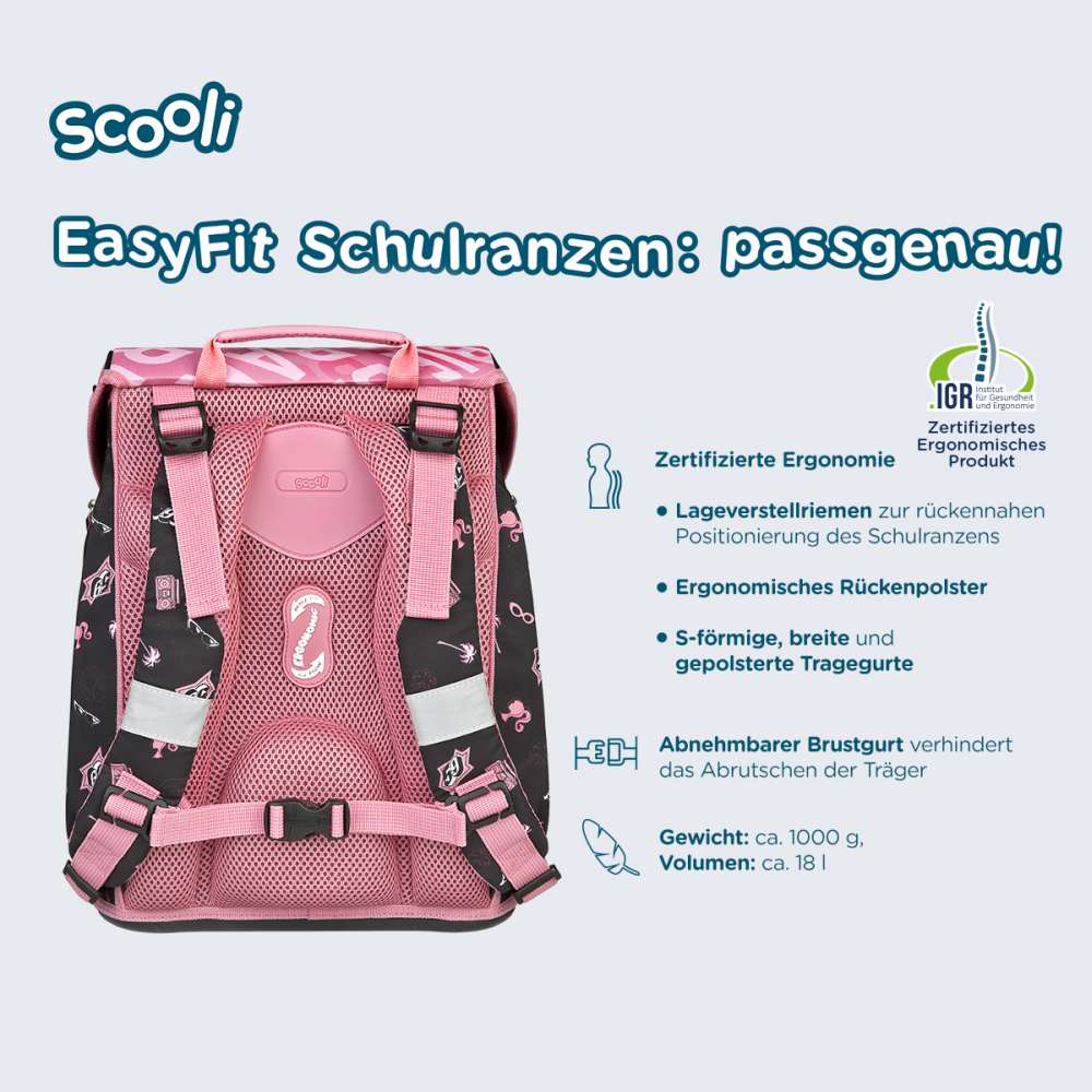 Scooli EasyFit Schulranzen Set 5tlg. Barbie