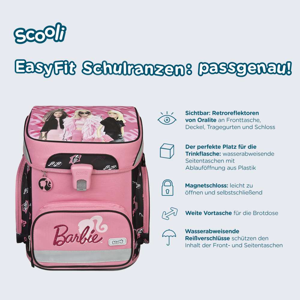 Scooli EasyFit Schulranzen Set 5tlg. Barbie