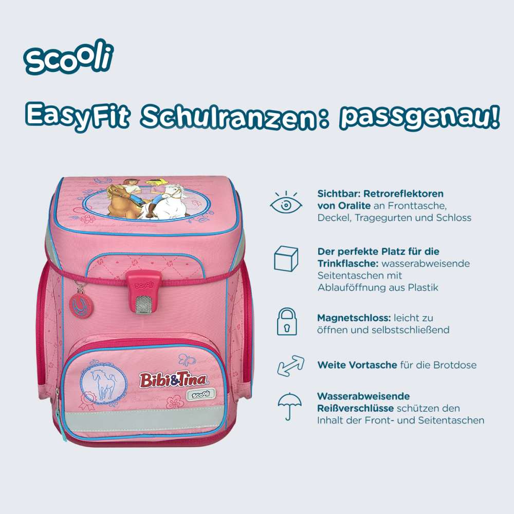 Scooli EasyFit Schulranzen Set 5tlg. Bibi & Tina