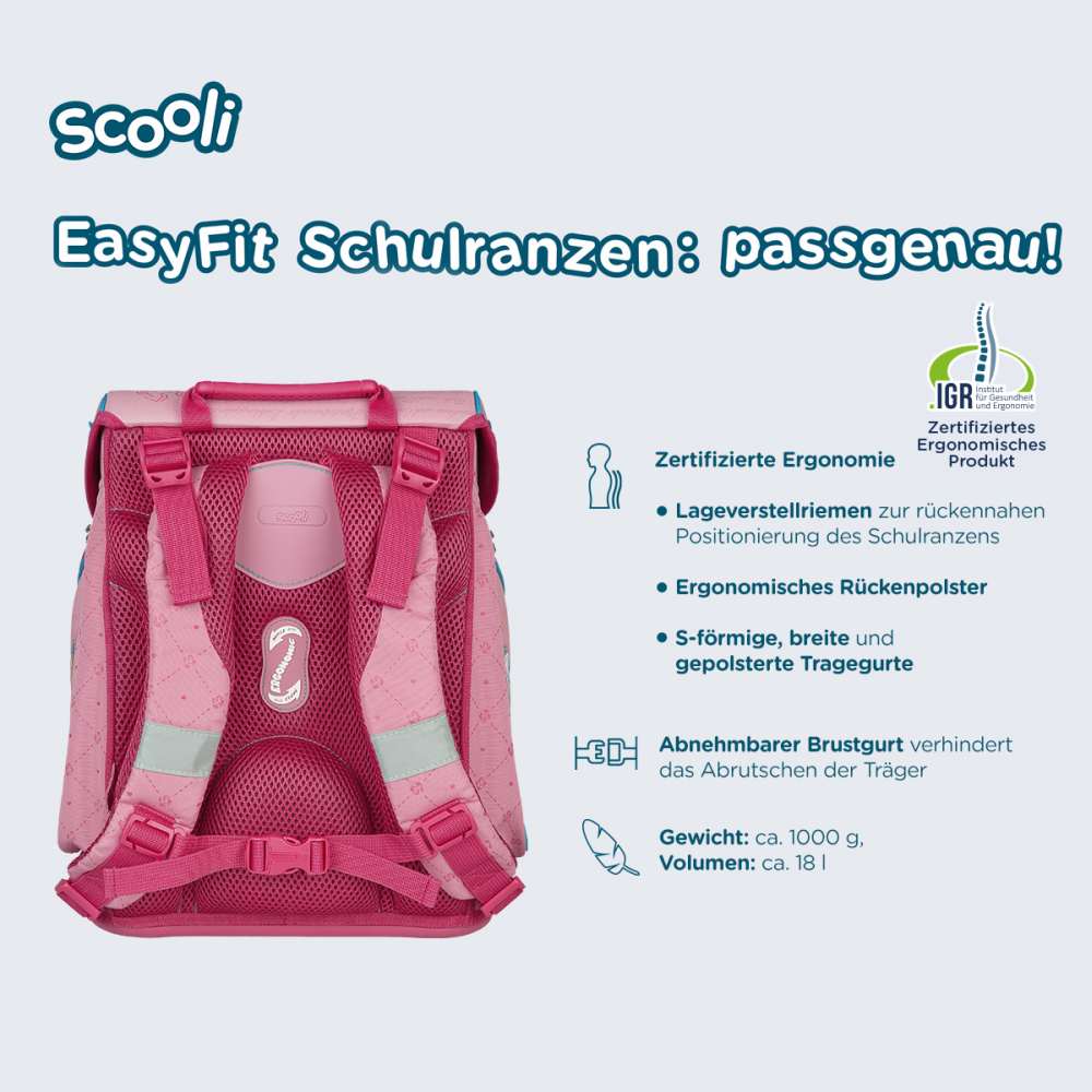 Scooli EasyFit Schulranzen Set 5tlg. Bibi & Tina