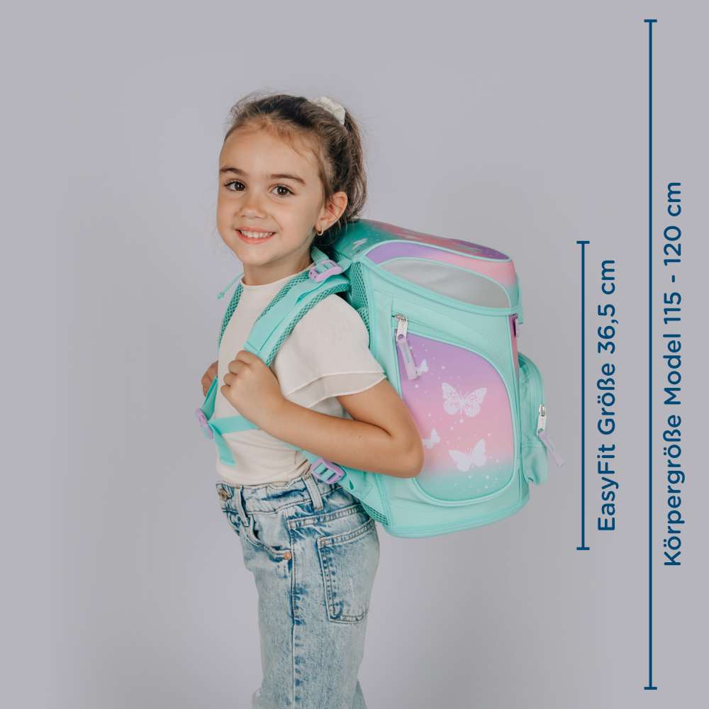 Scooli EasyFit Schulranzen Set 5tlg. Butterfly Wishes
