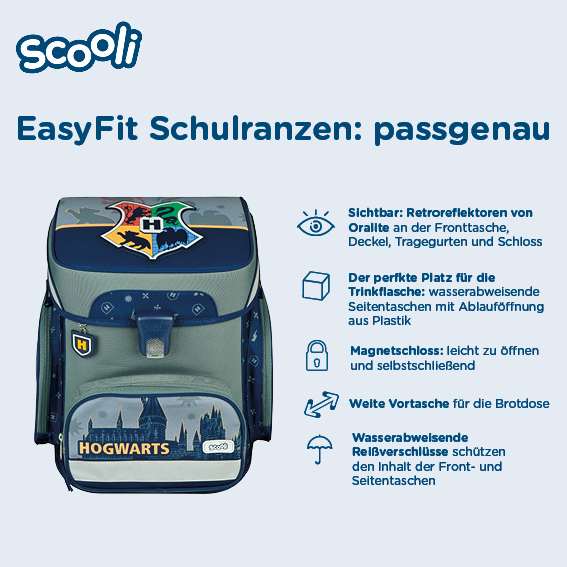 Scooli EasyFit Schulranzen Set 5tlg. Harry Potter