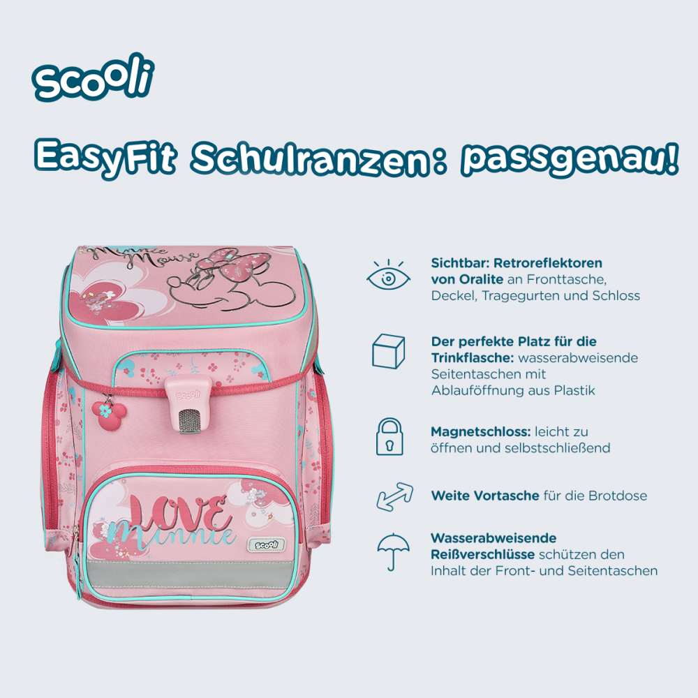 Scooli EasyFit Schulranzen Set 5tlg. Minnie Mouse