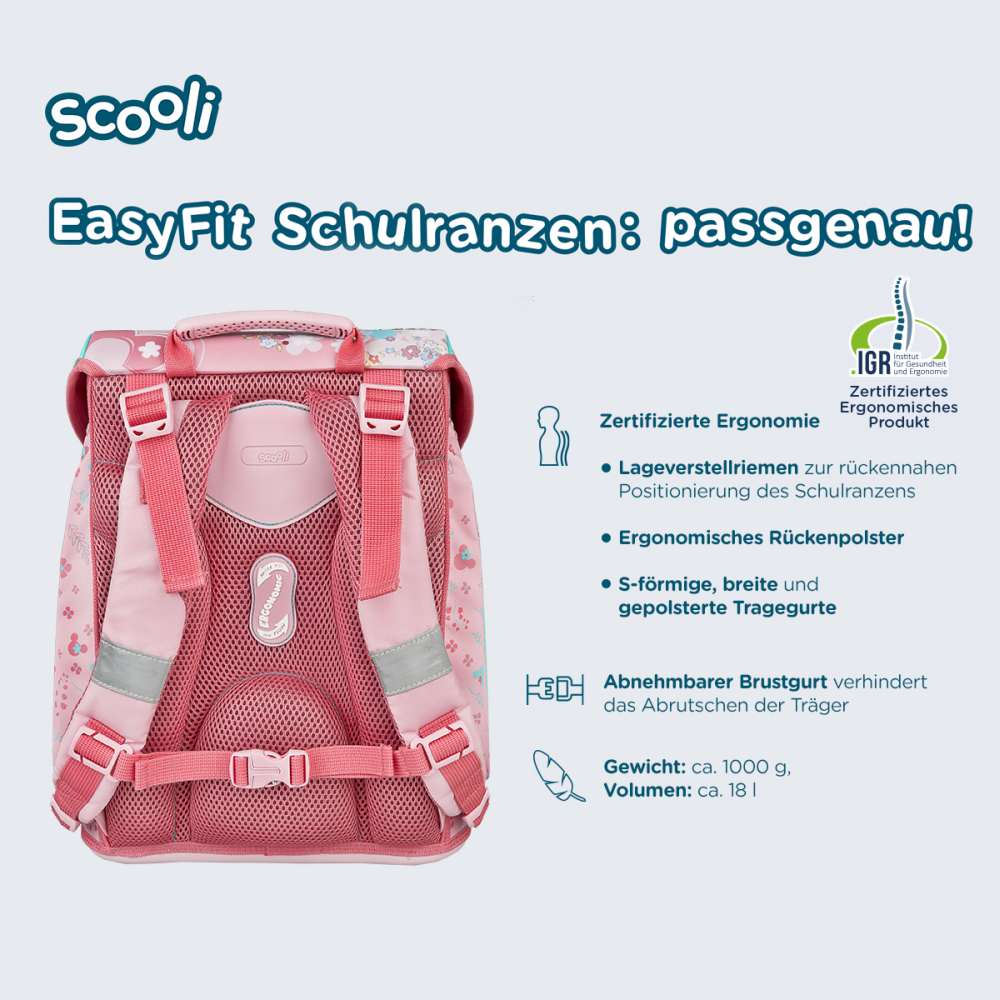 Scooli EasyFit Schulranzen Set 5tlg. Minnie Mouse