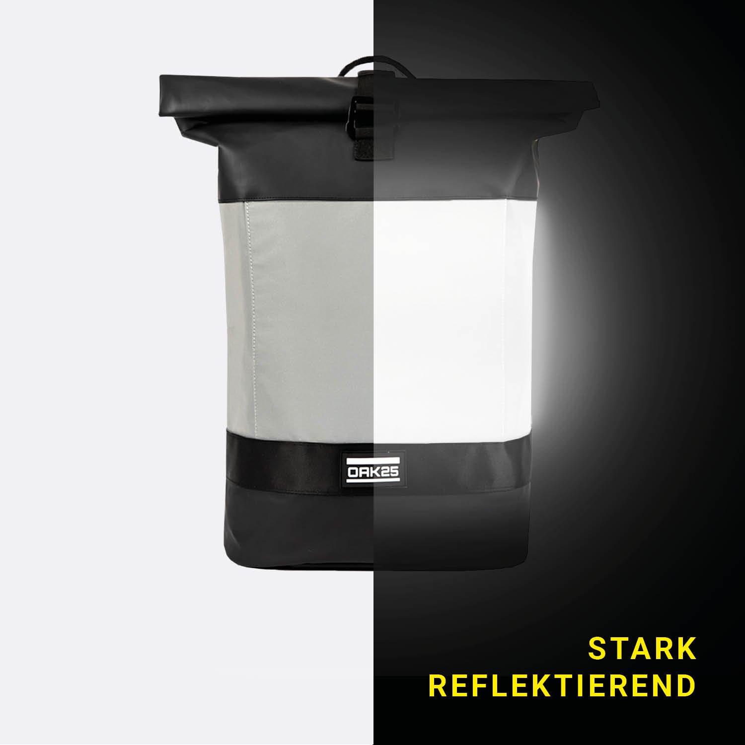 Oak25 Rucksack Reflective Rolltop Black