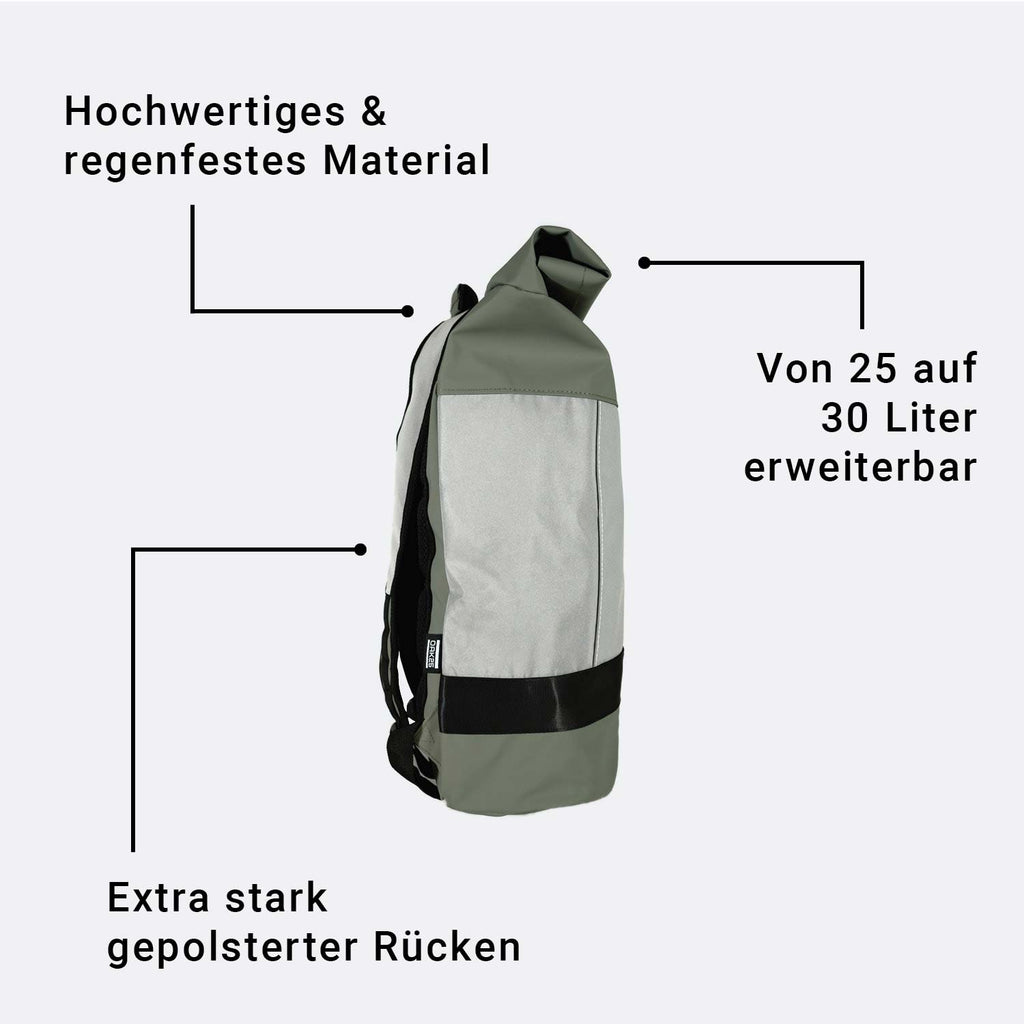 Oak25 Rucksack Reflective Rolltop Olive