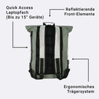 Oak25 Rucksack Reflective Rolltop Olive