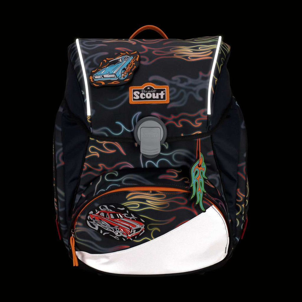 Scout Alpha Safety Light Schulranzen-Set 4tlg. Flames