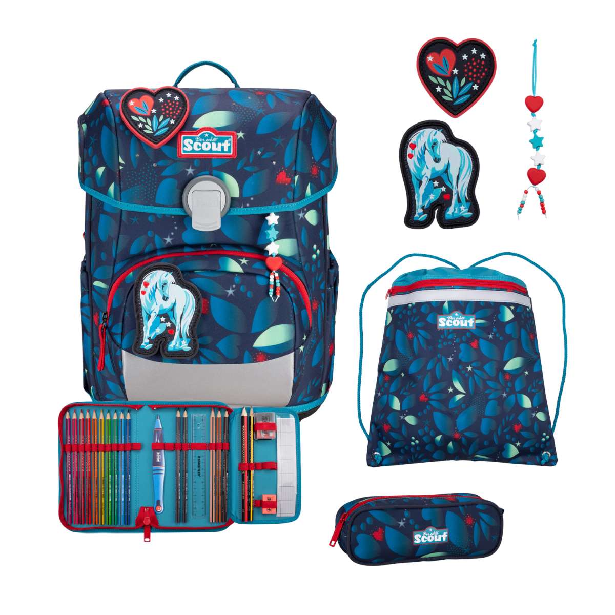 Scout Neo LED Schulranzenset 4tlg. White Unicorn