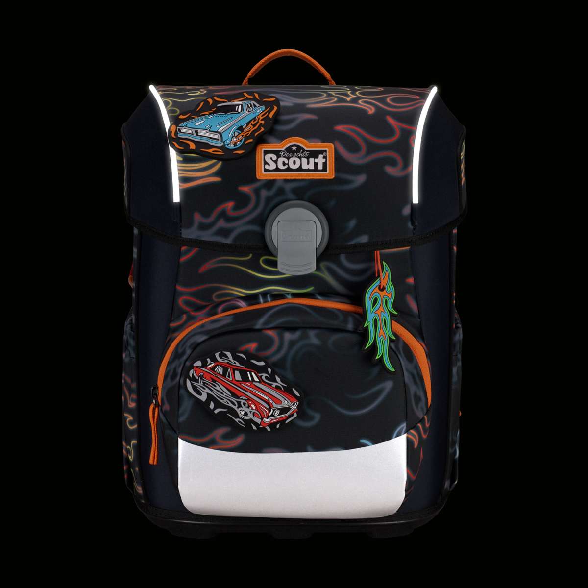 Scout Neo Safety Light Schulranzenset 4tlg. Flames