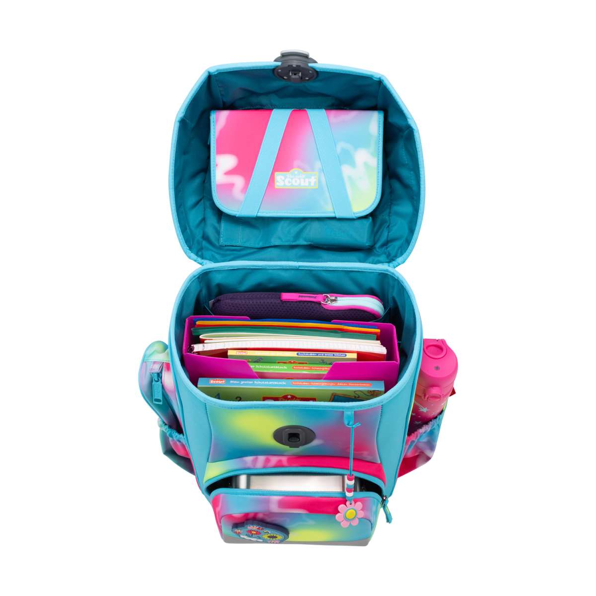 Scout Neo Safety Light Schulranzenset 4tlg. Happy Rainbow