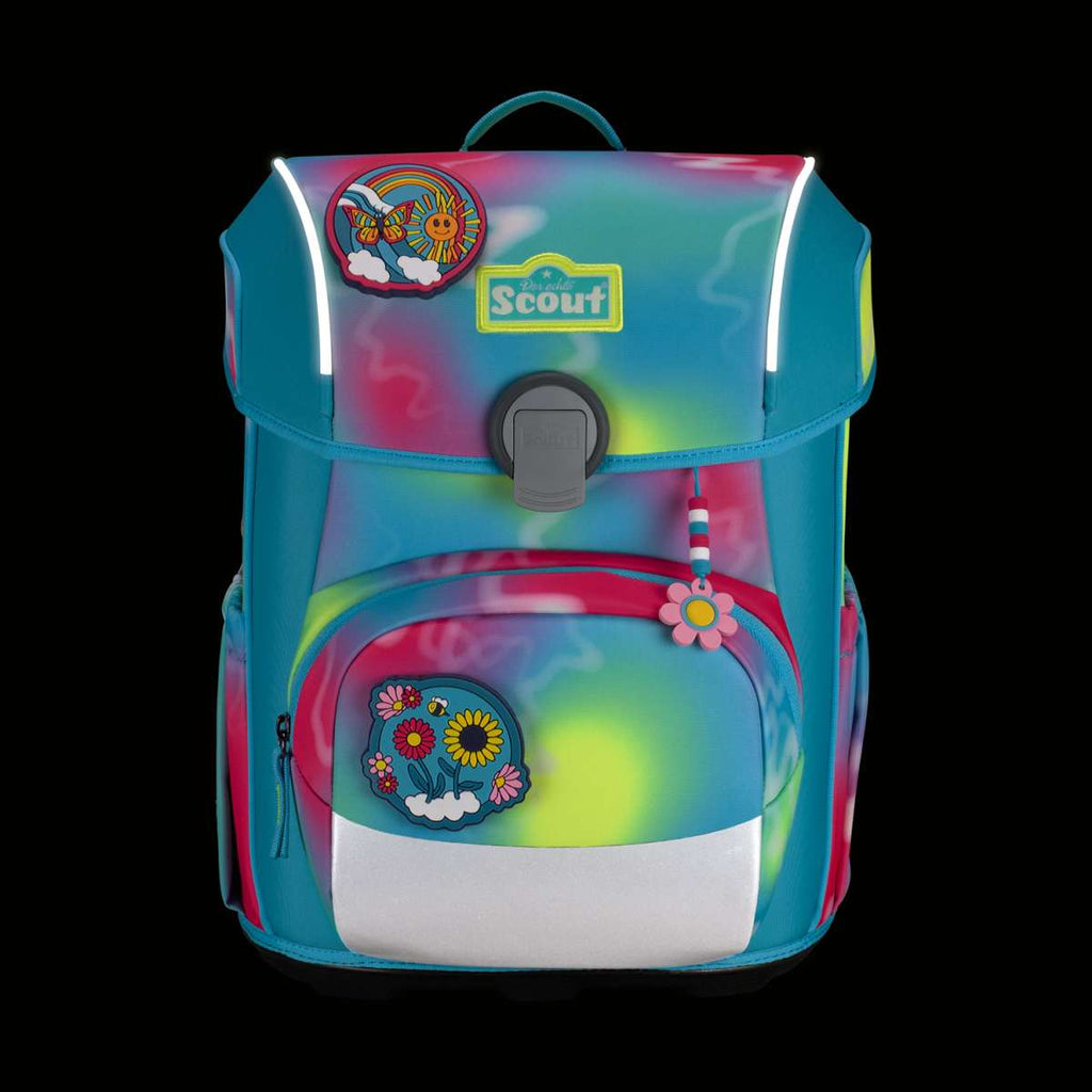 Scout Neo Safety Light Schulranzenset 4tlg. Happy Rainbow
