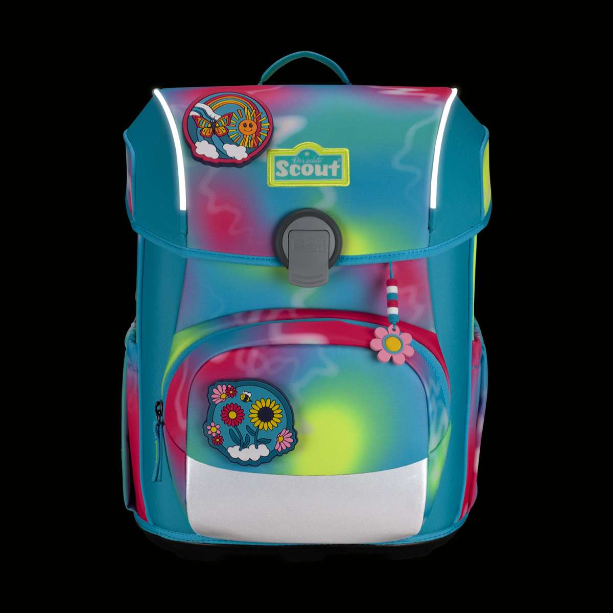 Scout Neo Safety Light Schulranzenset 4tlg. Happy Rainbow