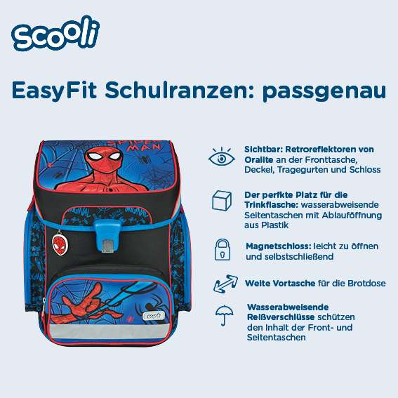 Scooli EasyFit Schulranzen Set 5tlg. Spider-Man