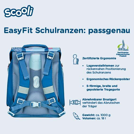 Scooli EasyFit Schulranzen Set 5tlg. Stitch