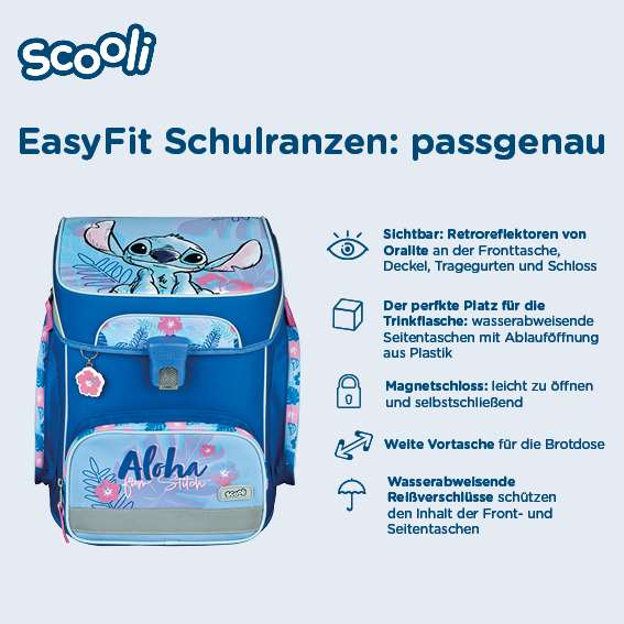 Scooli EasyFit Schulranzen Set 5tlg. Stitch