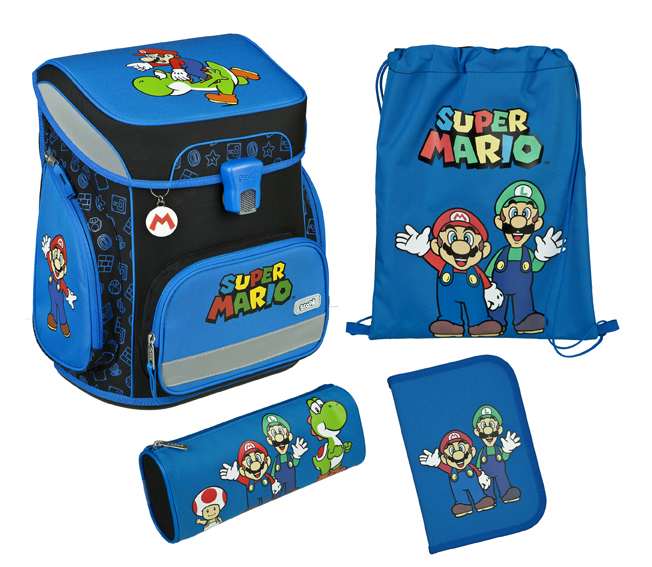 Scooli EasyFit Schulranzen Set 5tlg. Super Mario