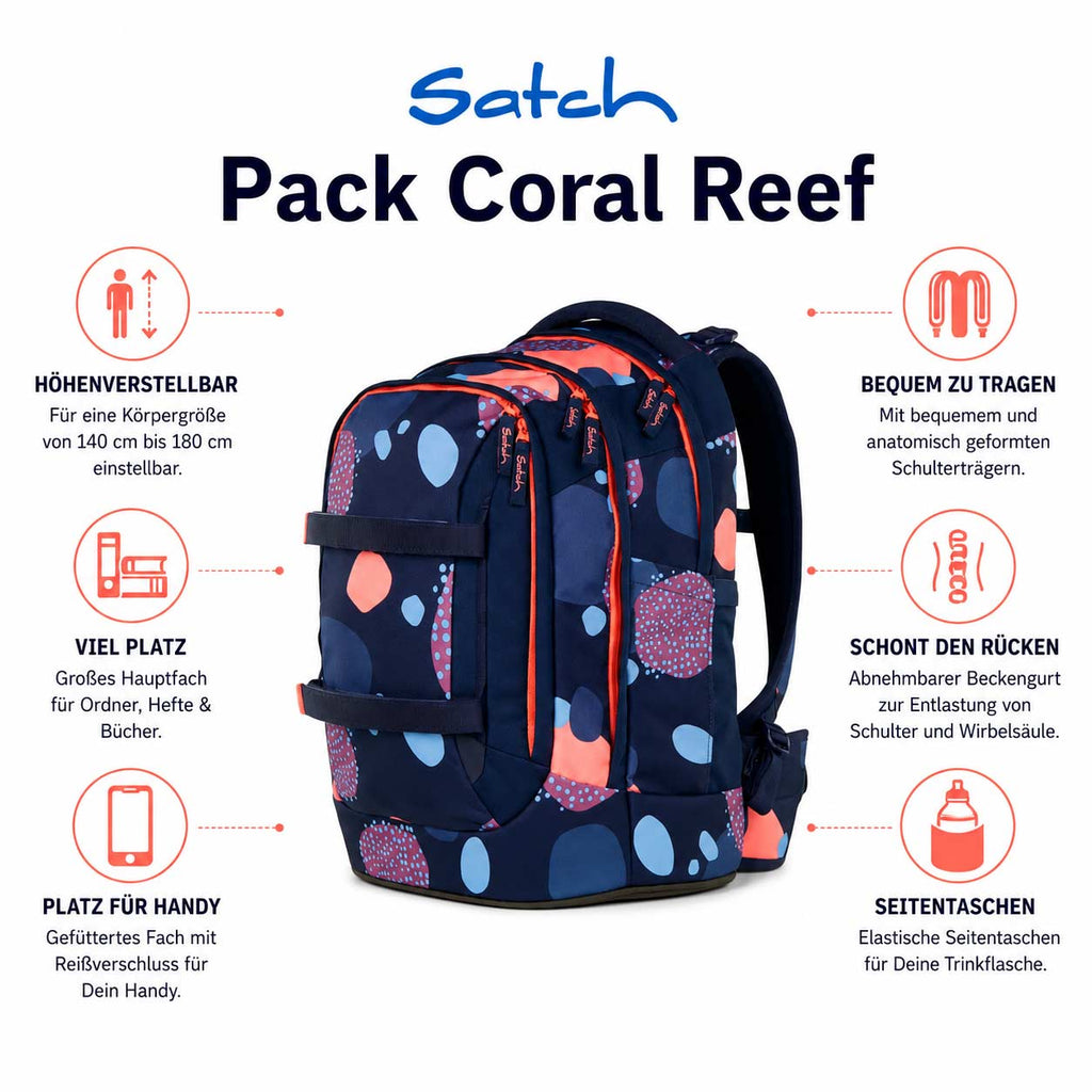 Satch Pack Schulrucksack Coral Reef