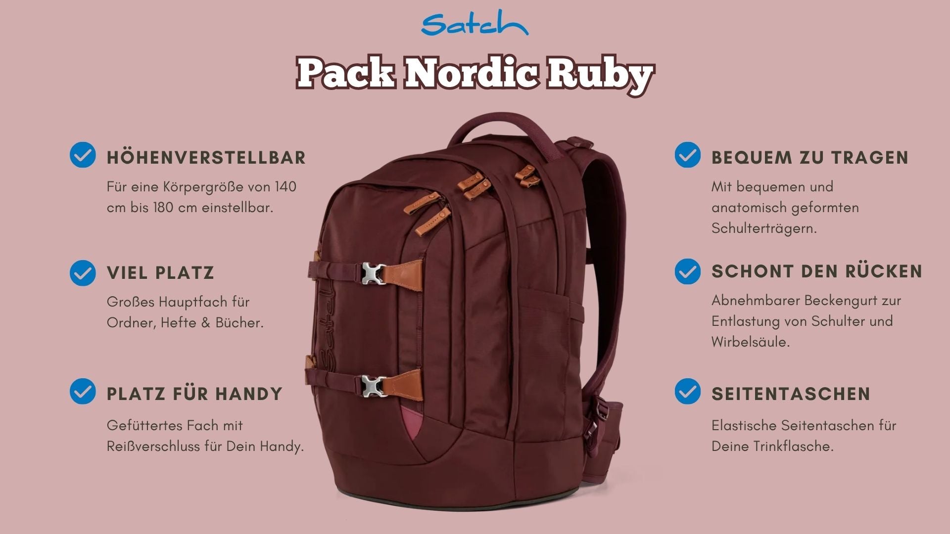 Satch Pack Schulrucksack Nordic Ruby