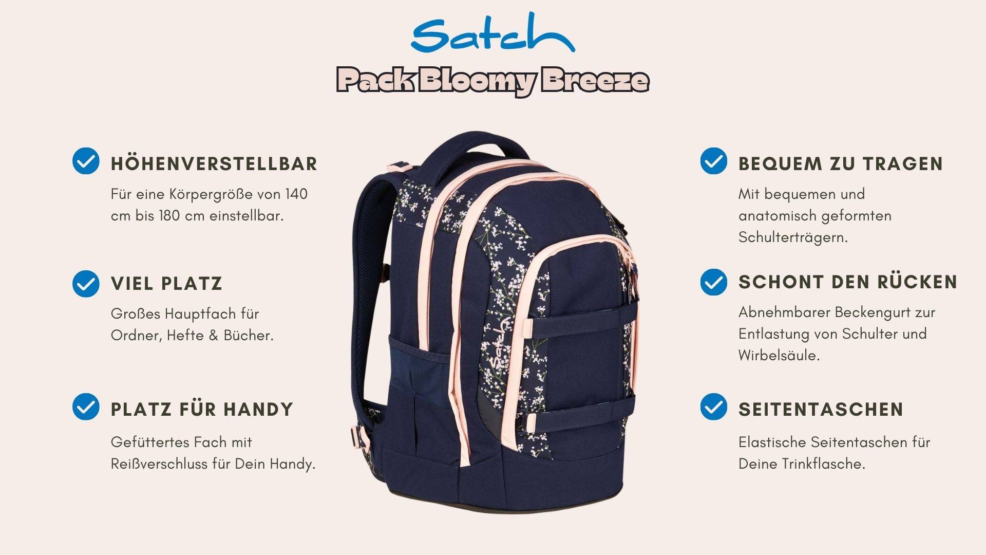 Satch Pack Schulrucksack Bloomy Breeze