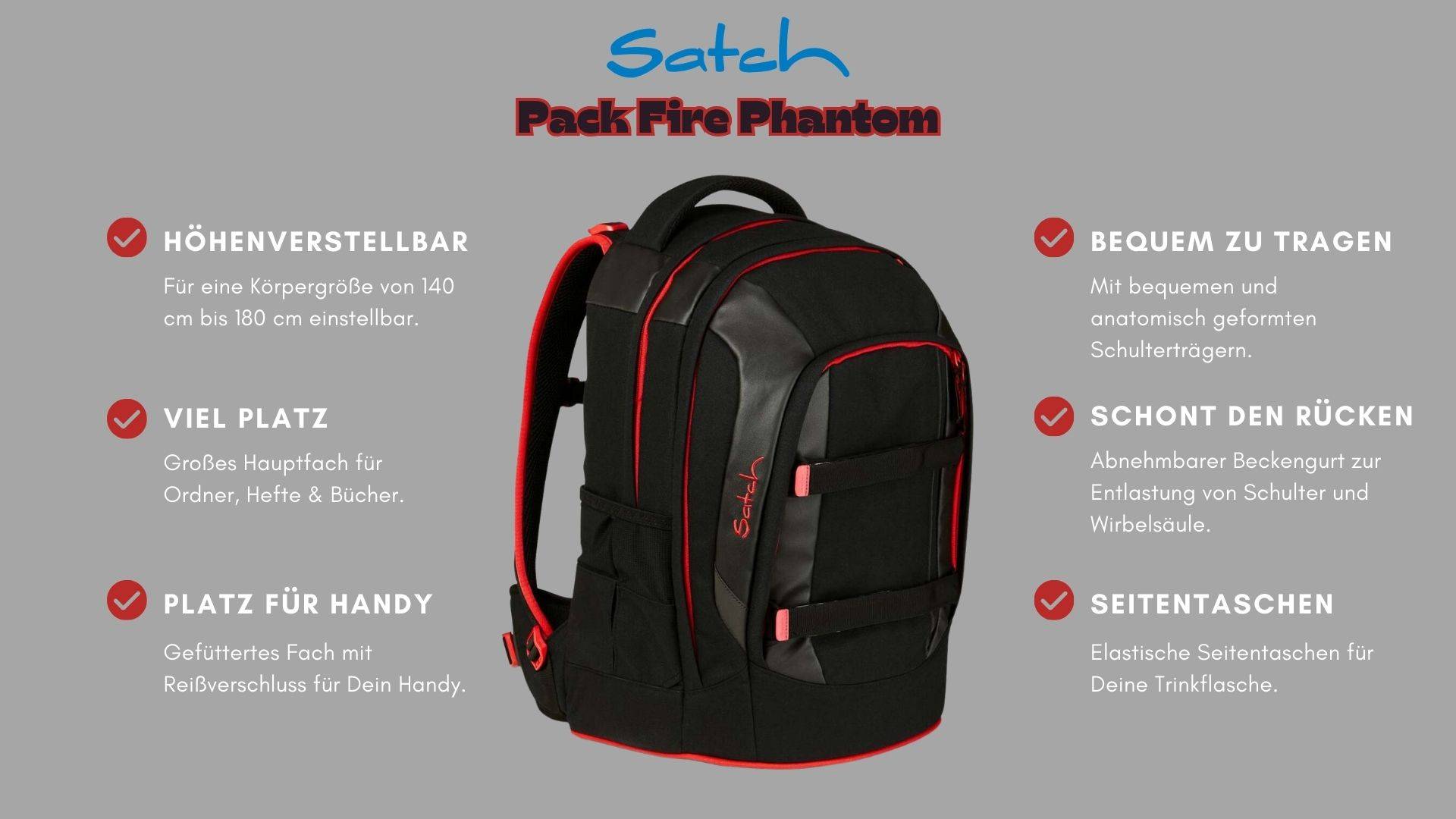 Satch Pack Schulrucksack Fire Phantom