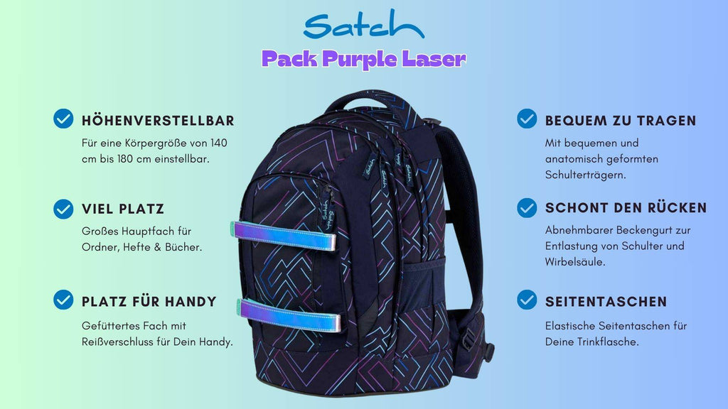 Satch Pack Schulrucksack Purple Laser