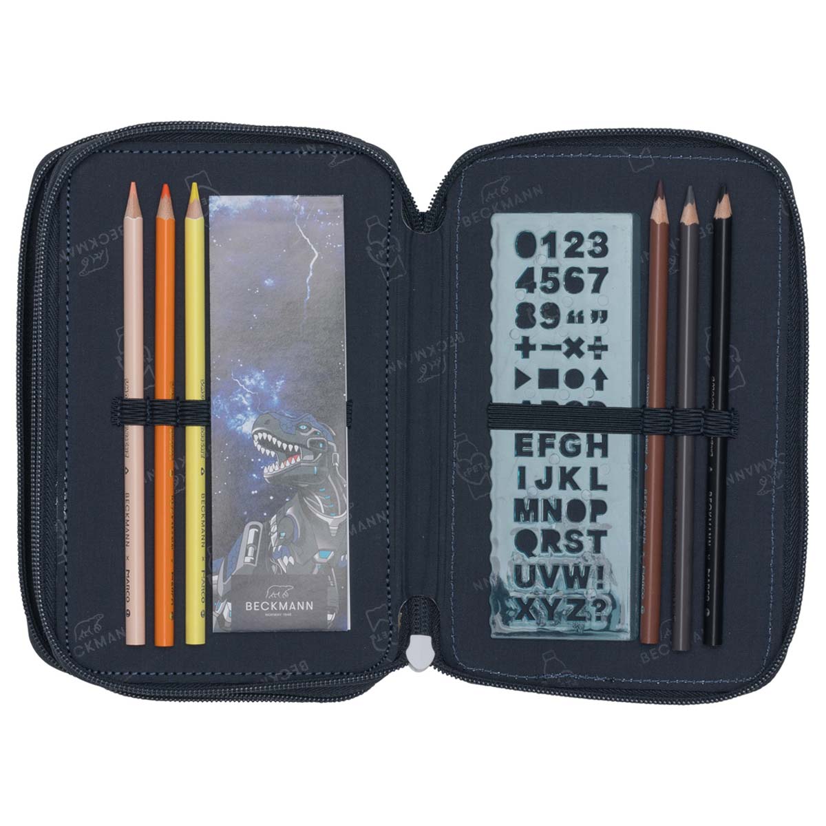 Beckmann 3-fach Federmäppchen Tech Rex