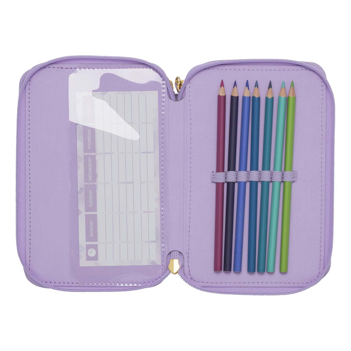 Beckmann 3-fach Federmäppchen Unicorn Princess Purple