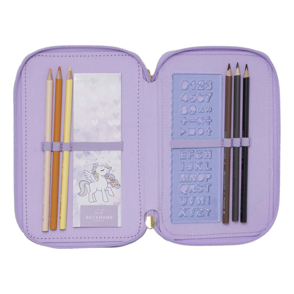 Beckmann 3-fach Federmäppchen Unicorn Princess Purple