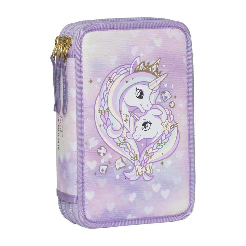Beckmann 3-fach Federmäppchen Unicorn Princess Purple