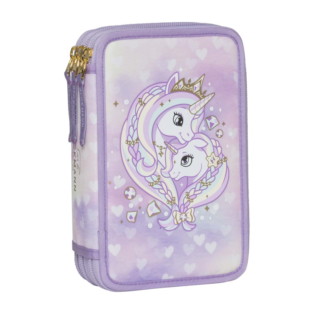 Beckmann 3-fach Federmäppchen Unicorn Princess Purple