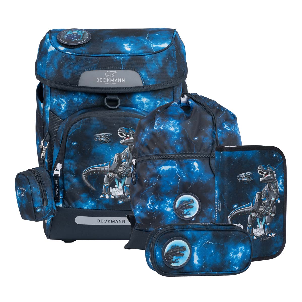 Beckmann Plus Air Schulranzenset 6tlg. Tech Rex