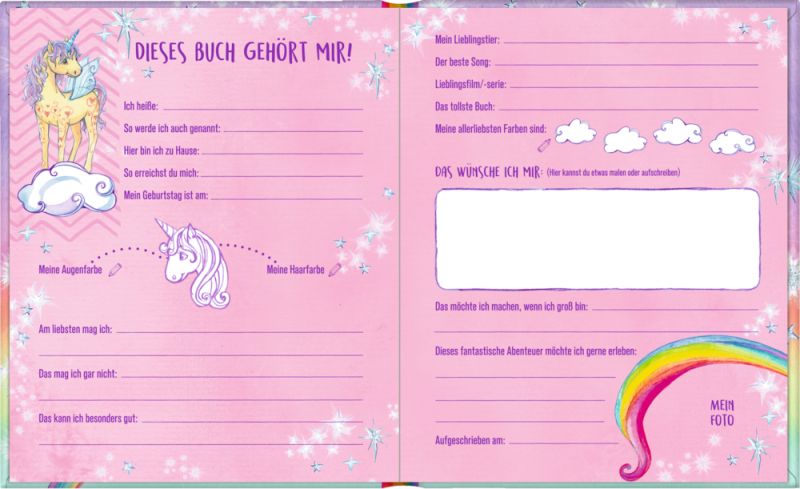 Freundebuch "Meine Freunde" Einhorn-Paradies