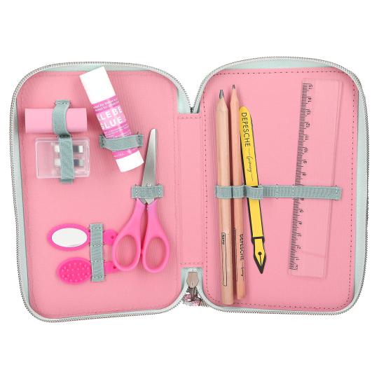 Depesche Miss Melody 3-fach Federmäppchen mit Pferdekopf Applikation