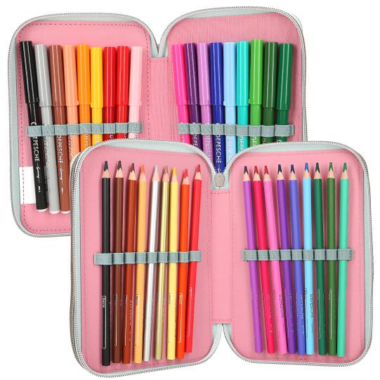 Depesche Miss Melody 3-fach Federmäppchen mit Pferdekopf Applikation