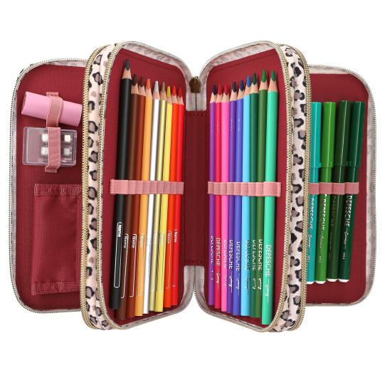 Depesche TopModel 3-fach Federmäppchen mit Schleifen Leoheart