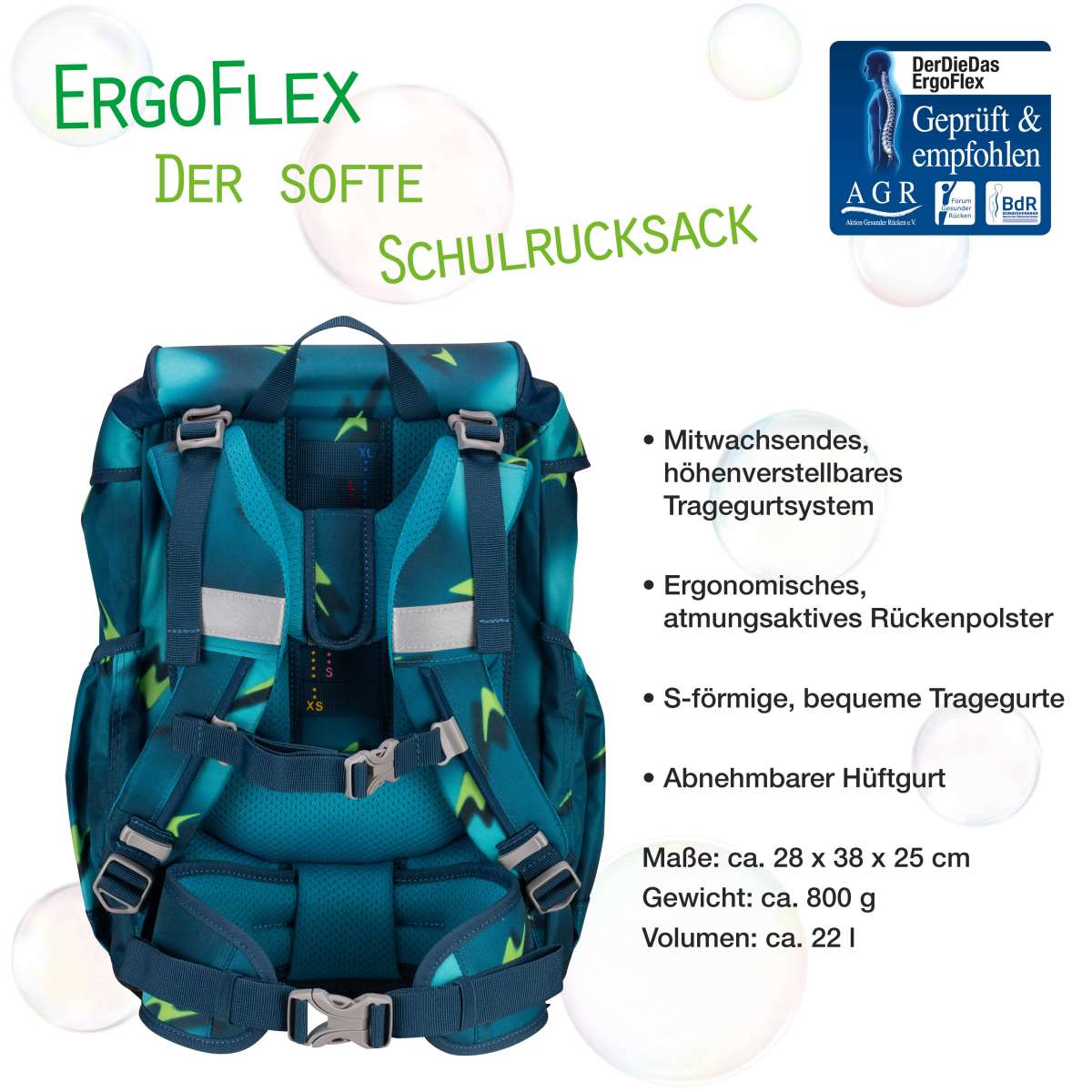 DerDieDas ErgoFlex Magic Light Schulranzen-Set 5tlg.
