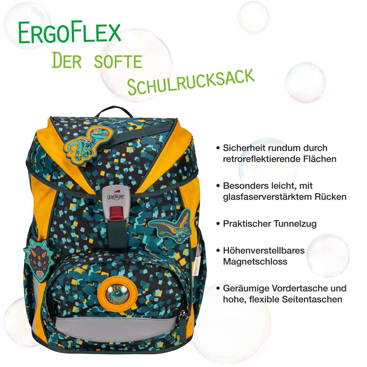 DerDieDas ErgoFlex Dino Time Schulranzen-Set 5tlg.